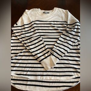 Striped rounded edge sweater